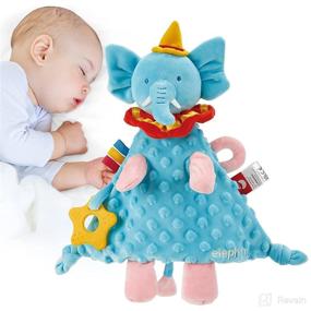 img 4 attached to 🐘 hahaland Baby Loveys: Elephant Security Blanket with Teething Toys – Perfect Gifts for Newborn Boys & Girls, Ages 0-12 Months