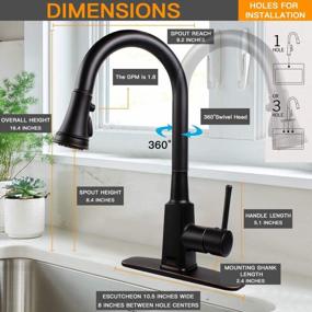img 2 attached to Soosi Motion Sensor Single Handle Automatic Kitchen Faucet With Pull Down Sprayer - Oil Rubbed Bronze, 3 Setting Spot Free Stainless Steel, One/3 Hole