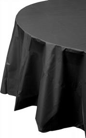 img 2 attached to Round Black Plastic Tablecloth Set Of 12 - Premium 84-Inch Table Covers
