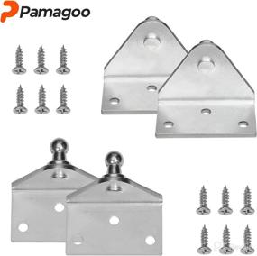 img 2 attached to 🔩 PAMAGOO 10MM Ball Stud Mounting Brackets - Large L-Type Set for Gas Spring Struts Props (Qty 4)