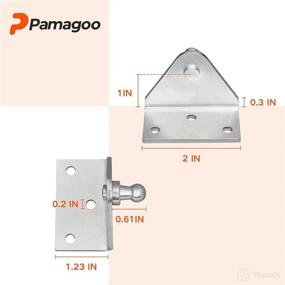 img 3 attached to 🔩 PAMAGOO 10MM Ball Stud Mounting Brackets - Large L-Type Set for Gas Spring Struts Props (Qty 4)