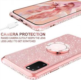 img 1 attached to Sparkle And Protect Your Samsung S20 With OCYCLONE Luxury Glitter Case With Ring Stand, Bling Diamond And Kickstand - Rose Gold