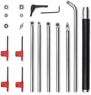 yufutol wood turning tool set carbide tipped lathe tools finisher/rougher/detailer/hollower（6pcs bar+1pc interchangeable handle） with carbide inserts and screws and wrench logo