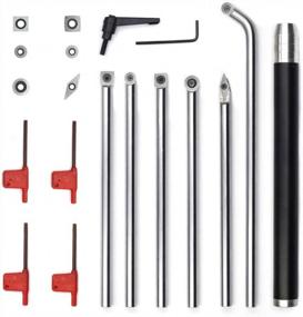 img 4 attached to YUFUTOL Wood Turning Tool Set Carbide Tipped Lathe Tools Finisher/Rougher/Detailer/Hollower（6Pcs Bar+1Pc Interchangeable Handle） With Carbide Inserts And Screws And Wrench
