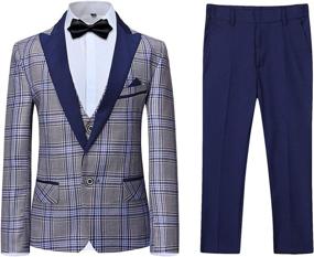 img 4 attached to Plaid Tuxedo Dresswear Pieces Blazer Boys' Clothing : Suits & Sport Coats