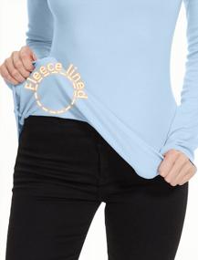 img 2 attached to Lightweight Turtleneck Fleece Cotton Long Sleeve Pullover For Women - Basic Layer Tee For Thermal Shirts