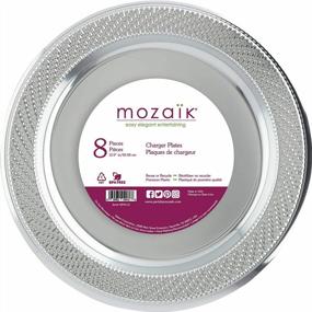 img 4 attached to Stylish Silver Mozaik Chargers/Serving Platters - 12 Inch Perfect For Entertaining