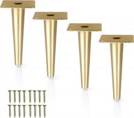 коническая металлическая ножка для мебели ilyapa - набор из 4 золотых 6-дюймовых конических сменных ножек для мебели для диванов, стульев, столов логотип