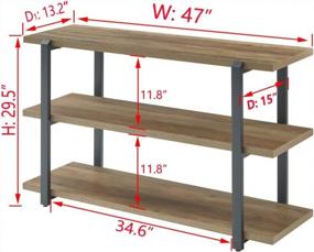 img 3 attached to Rustic Oak Console Table With 3-Tier Shelf Ideal For Living Room Or Hallway