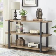 rustic oak console table with 3-tier shelf ideal for living room or hallway логотип