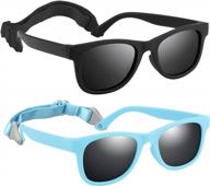 polarized toddler sunglasses with strap and uv protection - hxs 2 pack for girls and boys (0-24 months/2-8 years) логотип