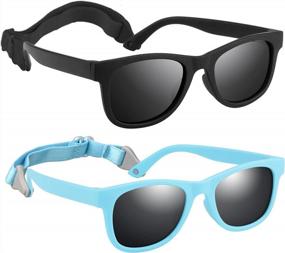 img 4 attached to Polarized Toddler Sunglasses With Strap And UV Protection - HXS 2 Pack For Girls And Boys (0-24 Months/2-8 Years)