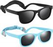 polarized toddler sunglasses with strap and uv protection - hxs 2 pack for girls and boys (0-24 months/2-8 years) logo