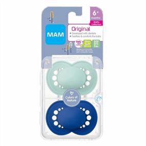 img 3 attached to MAM Baby Pacifier 6-16 Months, Original Matte Nipple Shape For Healthy Oral Development, Boy 2 Pack With Sterilizer Case (1 Count)
