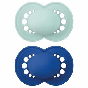 img 4 attached to MAM Baby Pacifier 6-16 Months, Original Matte Nipple Shape For Healthy Oral Development, Boy 2 Pack With Sterilizer Case (1 Count)