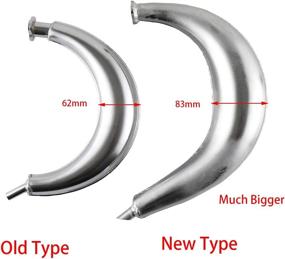 img 3 attached to 🍌 HGC 40mm Half Moon Banana Chrome Silencer Muffler Exhaust Pipe - High Performance Upgrade For 49cc 60cc 66cc 80cc 2-Stroke Motorized Bicycle Engine Motor Bike - Silver