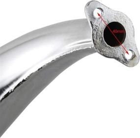 img 2 attached to 🍌 HGC 40mm Half Moon Banana Chrome Silencer Muffler Exhaust Pipe - High Performance Upgrade For 49cc 60cc 66cc 80cc 2-Stroke Motorized Bicycle Engine Motor Bike - Silver