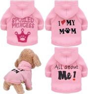 🐾 3-pack pink dog hoodies for small female dogs - fleece puppy sweatshirts, winter doggie sweaters - cute pet cat pup warm clothing outfit for yorkie chihuahua (set of 3, size: medium, weight: 5.5 to 8.8lbs) логотип