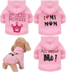 img 4 attached to 🐾 3-Pack Pink Dog Hoodies for Small Female Dogs - Fleece Puppy Sweatshirts, Winter Doggie Sweaters - Cute Pet Cat Pup Warm Clothing Outfit for Yorkie Chihuahua (Set of 3, Size: Medium, Weight: 5.5 to 8.8lbs)