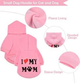 img 2 attached to 🐾 3-Pack Pink Dog Hoodies for Small Female Dogs - Fleece Puppy Sweatshirts, Winter Doggie Sweaters - Cute Pet Cat Pup Warm Clothing Outfit for Yorkie Chihuahua (Set of 3, Size: Medium, Weight: 5.5 to 8.8lbs)