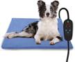 adjustable temperature pet heating pad with timer and anti-bite feature - waterproof electric heated bed mat for dogs and cats - ideal for indoor use - latest 2021 design logo