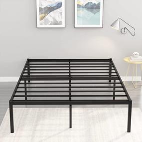 img 2 attached to 16-Inch Metal Platform Bed Frame With Large Underbed Storage Space - Heavy-Duty Steel Slat Support - No Box Spring Needed - Easy Assembly - Black Mattress Foundation By Weehom