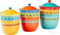 🌈 stylish and functional: certified international 3 piece valencia canister set in multicolor логотип