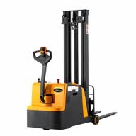 1100lbs capacity electric stacker with high counterbalance - apollolift 118 material lift logo