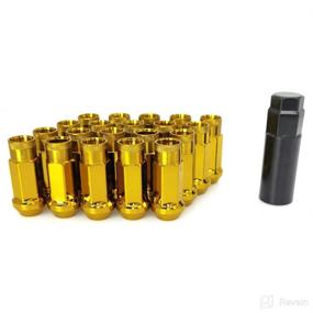 img 3 attached to 🔧 SOROPARTS Golden M12x1.5 Open End Lug Nuts - Forged Locknut Racing Nut 20 Set + Nut Socket Key - Taper Acorn Seat - High Quality Wheel Nuts