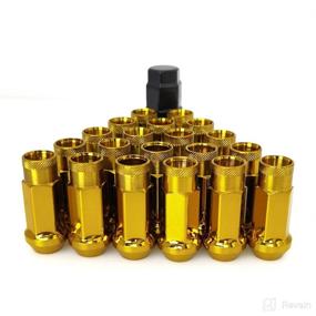 img 4 attached to 🔧 SOROPARTS Golden M12x1.5 Open End Lug Nuts - Forged Locknut Racing Nut 20 Set + Nut Socket Key - Taper Acorn Seat - High Quality Wheel Nuts