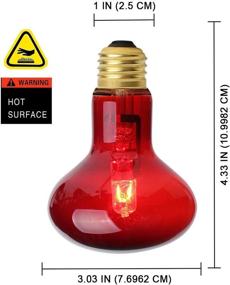 img 3 attached to 🦎 2 Pack OMAYKEY 75W Infrared Heat Lamp Bulb - Red Light Glass Heating Lamps for Lizard, Snake, Bearded Dragon, Chameleon - Ideal for Reptiles & Amphibians in Aquarium