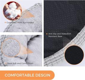 img 1 attached to 🐾 Alalulu Small Dog and Cat Bed: Hooded Blanket Cave with Calming Anti-Anxiety Design, Donut Round Shape for Cozy Indoor Kitty or Puppy Warmth. Features Anti-Slip Base, Water/Dirt Resistant, Machine Washable. Available in Multiple Colors and Patterns; 2 Sizes