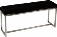 💺 stylish black velvet bench with nailhead trim: cortesi home donato contemporary narrow bench (ch-ot165715) logo