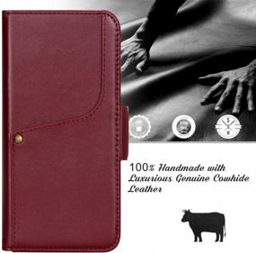 img 3 attached to Toplive Genuine Leather Wallet Case For IPhone 11 (6.1'') With Kickstand - Luxury Cowhide In Wine Red