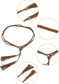 img 3 attached to Allegra Detailing Braided Decorative Leather Women's Accessories via Belts