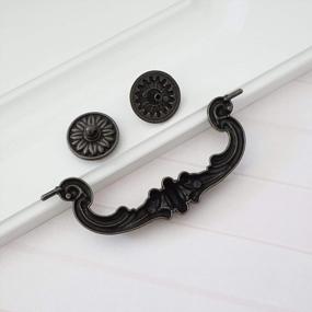 img 1 attached to 🔲 LBFEEL 6" Large Drop Bail Dresser Pull Handle Drawer Pulls - Rustic Antique Black Kitchen Cabinet Pull Handle Hardware 150 mm - Enhanced SEO