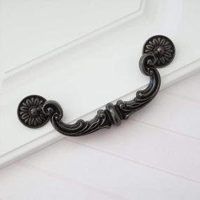 img 3 attached to 🔲 LBFEEL 6" Large Drop Bail Dresser Pull Handle Drawer Pulls - Rustic Antique Black Kitchen Cabinet Pull Handle Hardware 150 mm - Enhanced SEO