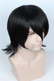 img 2 attached to Short Black Straight Wig For Cosplay And Halloween Costumes - Linfairy Unisex Wig For Men And Women
