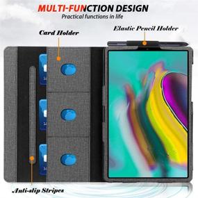 img 1 attached to Toplive Canvas Folio Case Cover For Samsung Galaxy Tab S5E 10.5 (2019) With Auto Sleep/Wake Function And Adjustable Viewing Angles - Sleek Black Design