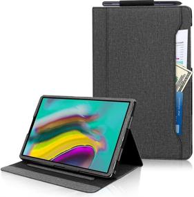 img 4 attached to Toplive Canvas Folio Case Cover For Samsung Galaxy Tab S5E 10.5 (2019) With Auto Sleep/Wake Function And Adjustable Viewing Angles - Sleek Black Design