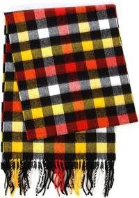 img 2 attached to Stay Warm In Style: Unisex Cashmere-Feel Winter Scarf With Super-Soft Fringe & Classic Plaid Check Design