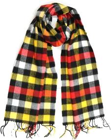 img 3 attached to Stay Warm In Style: Unisex Cashmere-Feel Winter Scarf With Super-Soft Fringe & Classic Plaid Check Design