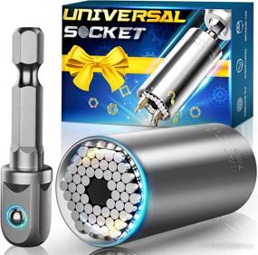 img 4 attached to 🔧 Ultimate Universal Socket Tool Set: Perfect Gifts for Men - Easily Unscrew Any Bolt with Power Drill Adapter! 7-19mm Size Range – Christmas Stocking Stuffers, Birthday Gift, Cool Gadgets for Men, Dad, Women, Him