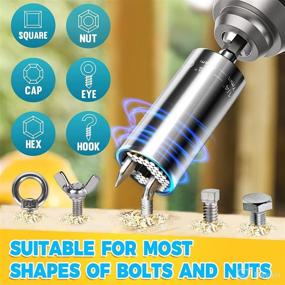 img 3 attached to 🔧 Ultimate Universal Socket Tool Set: Perfect Gifts for Men - Easily Unscrew Any Bolt with Power Drill Adapter! 7-19mm Size Range – Christmas Stocking Stuffers, Birthday Gift, Cool Gadgets for Men, Dad, Women, Him
