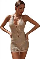 soly hux women's spaghetti strap beach swimsuit bikini cover up with hollow out and split hem logo