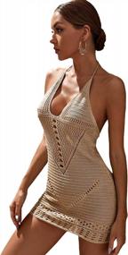 img 1 attached to SOLY HUX Women'S Spaghetti Strap Beach Swimsuit Bikini Cover Up With Hollow Out And Split Hem