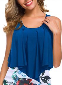 img 4 attached to I2CRAZY Women'S Vintage Flounce Tankini Top With Racerback For Stylish Bathing Suit Look