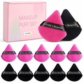 img 4 attached to Effortlessly Flawless: MAANGE 12-Piece Triangle Powder Puff Set For Seamless Makeup Application And Contouring