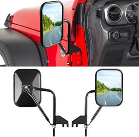 img 4 attached to 🔍 Enhanced Safety Side Mirrors for Jeep Wrangler JL 2019-2021 - Easy Installation, Wider View for Doors Off Driving