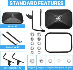 img 1 attached to 🔍 Enhanced Safety Side Mirrors for Jeep Wrangler JL 2019-2021 - Easy Installation, Wider View for Doors Off Driving